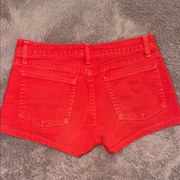 American Apparel Red Jean Shorts button zip closure daisy dukes short denim 26 - Picture 5 of 5